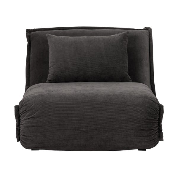 Antracitno siv fotelj iz rebrastega žameta Halle – Actona