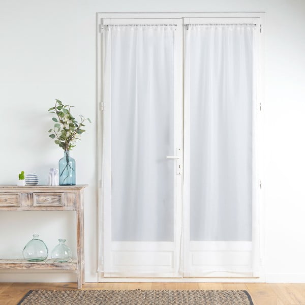 Bele prosojne zavese v kompletu 2 ks iz mikrosatena 70x200 cm Voiline – douceur d'intérieur-image-2