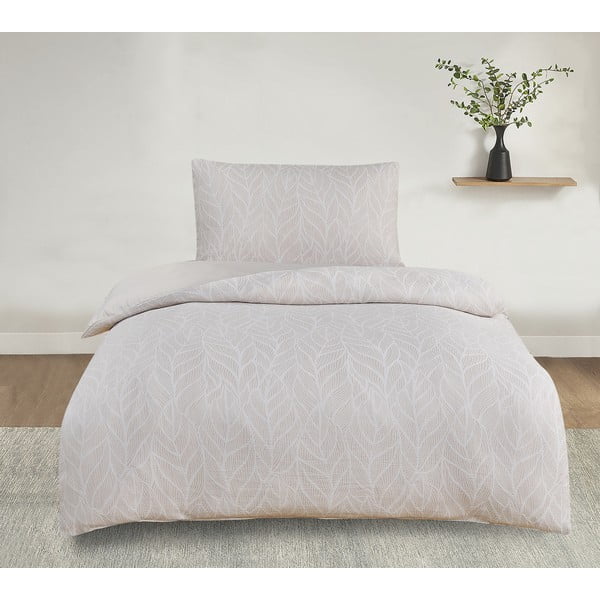 Bež enojna posteljnina iz žakarja 140x200 cm Florida – My House