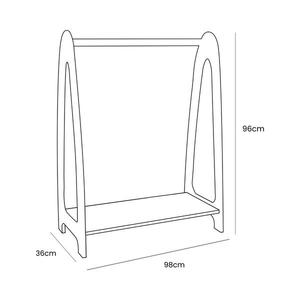 Otroški obešalnik v borovem dekorju v naravni barvi 98x96 cm Montessori – Meowbaby-image-1