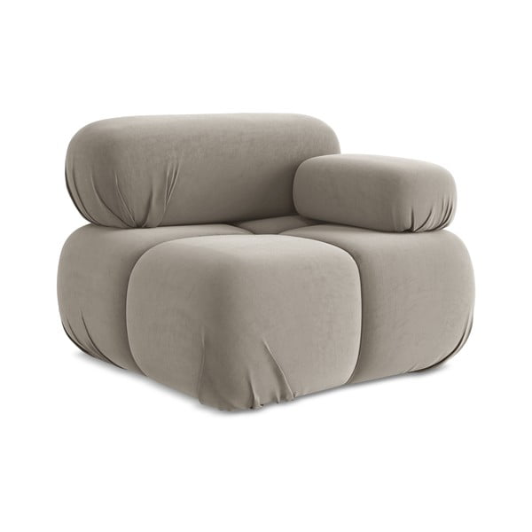 Bež žameten modul za sedežno garnituro (desni kot) Lokua – Makamii-image-1