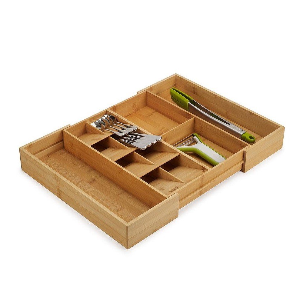 Bambusov nastavljiv organizator za pribor v naravni barvi 32 x 40 cm DrawerStore Bamboo
