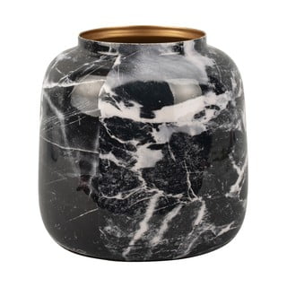 Črno-bela železna vaza PT LIVING Marble, višina 12,5 cm