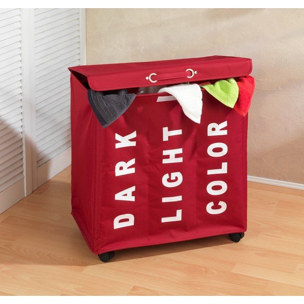 Rdeča trojna košara za perilo Wenko Trivo, 117,6 l-image-1