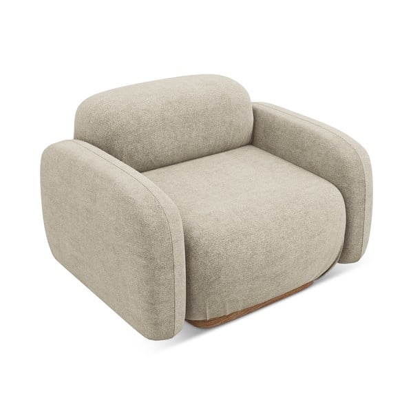 Bež modul za sedežno garnituro iz tkanine bouclé Ailani – Makamii-image-2