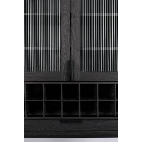Črna vinska omara iz masivnega hrasta število steklenic 20, 89x181 cm Travis – Zuiver-image-3