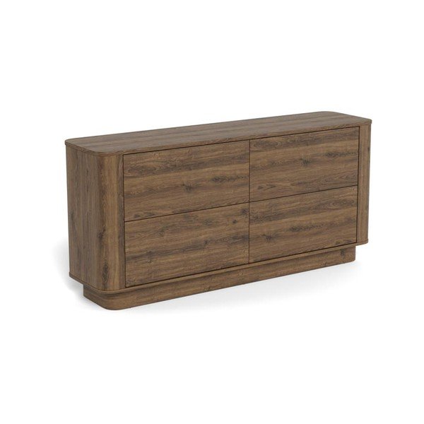 Komoda v hrastovem dekorju v temni naravni barvi 160x75x40 cm Atmore – Actona
