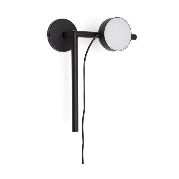 Črna kovinska LED zatemnitvena stenska svetilka z vtikačem Orey – Kave Home