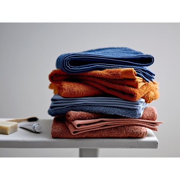 Modra frotirasta bombažna brisača Södahl China, 140 x 70 cm-image-3