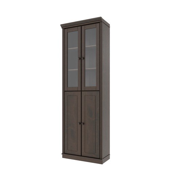 Temno rjava vitrina iz masivnega bora 74x223x37 cm Anita – Støraa-image-2