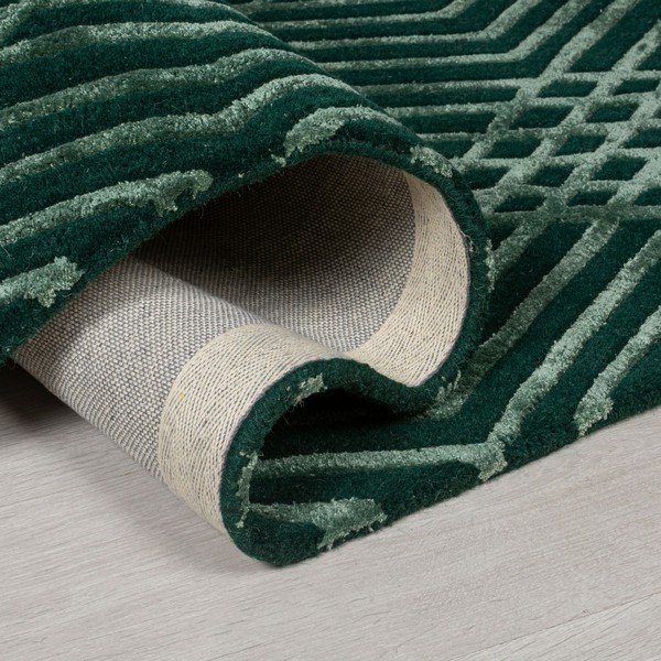 Zelena volnena preproga Flair Rugs Diamonds, 160 x 230 cm-image-1