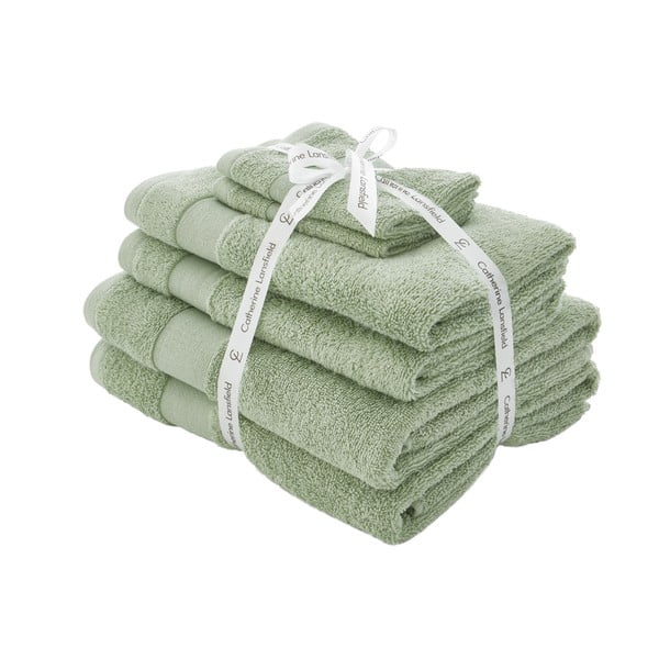 Zeleni frotirni bombažni komplet brisač 6 ks Anti-Bacterial – Catherine Lansfield