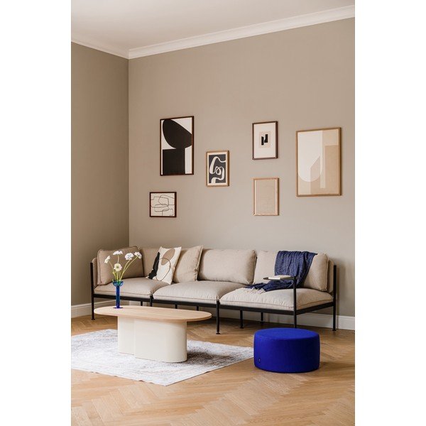 Bež klubska mizica z mizno ploščo v hrastovem dekorju 50x115 cm Looi – noo.ma-image-4