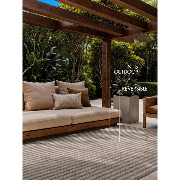 Siva/kremno bela notranja in zunanja preproga 200x300 cm Haringey Linley – Ted Baker-image-1