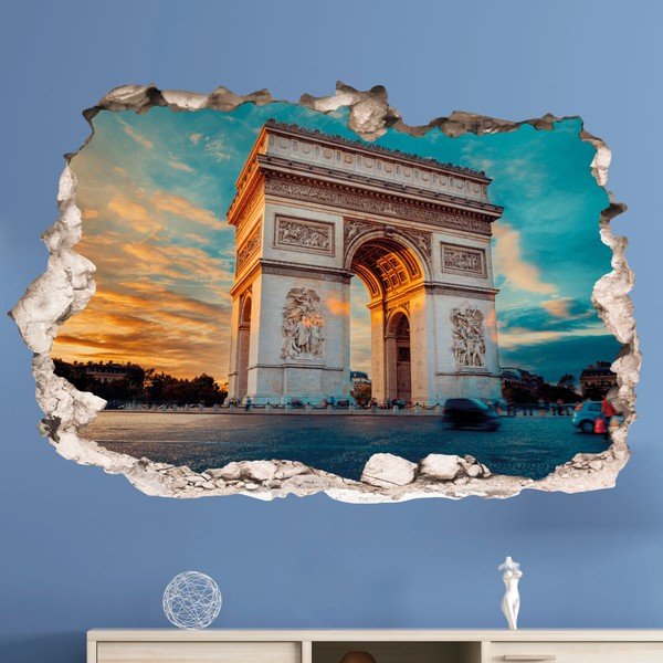 3D stenska nalepka Ambiance Arc de Triomphe v Parizu-image-1