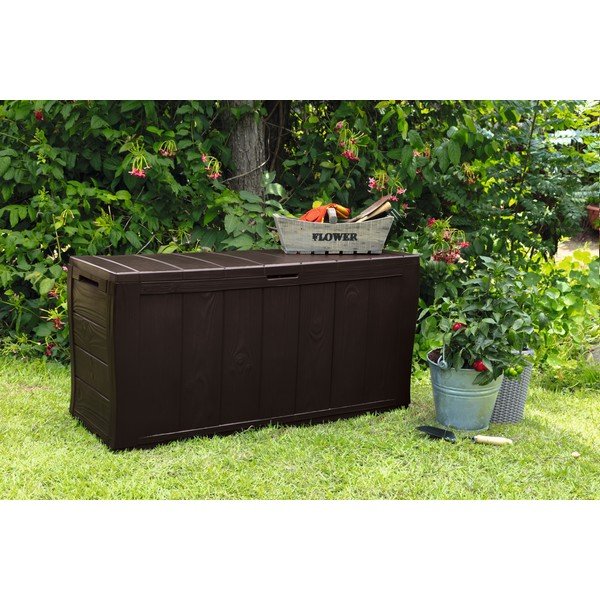Temno rjava plastična vrtna škatla za shranjevanje Sherwood – Keter-image-1