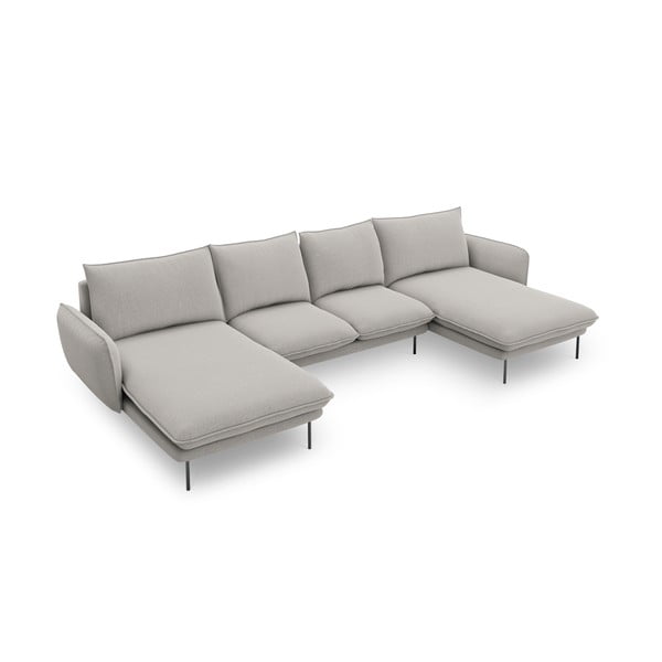 Svetlo siva sedežna garnitura v U obliki Cosmopolitan Design Vienna-image-2