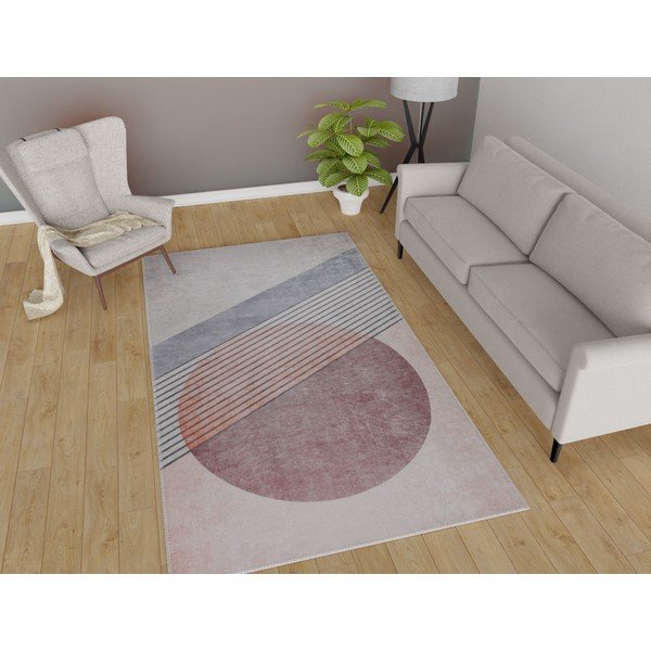 Svetlo rožnata/svetlo siva pralna preproga 160x230 cm – Vitaus-image-1