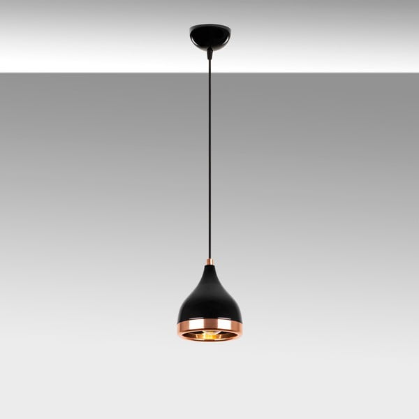 Črna/bakrena viseča svetilka ø 14 cm Yildo – Opviq lights-image-3
