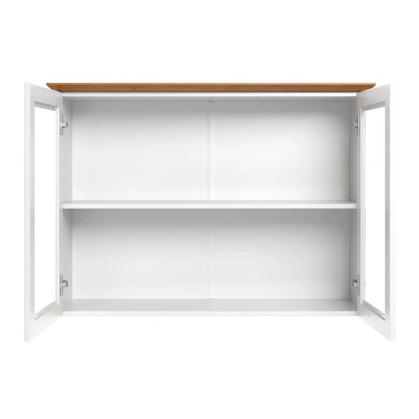 Bela/jantarna stenska vitrina iz masivnega bora 105x80x35 cm Teramo – Støraa-image-3