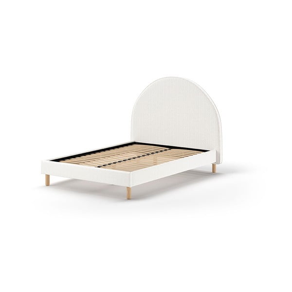 Bela oblazinjena postelja z letvenim dnom 140x200 cm MOON – Vipack-image-2