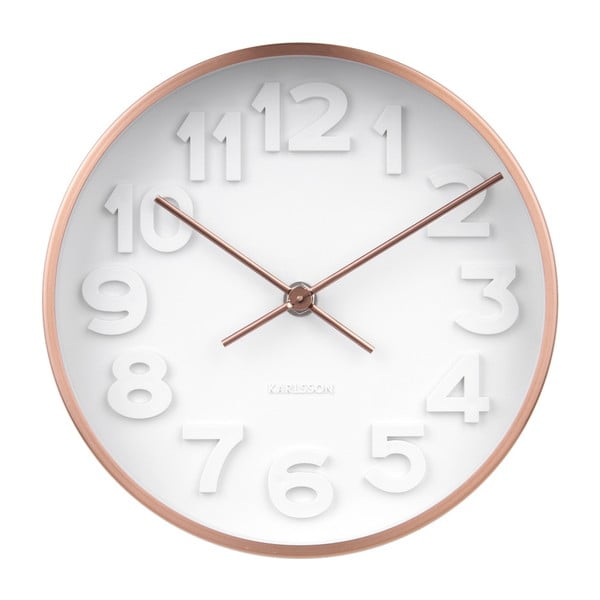 Stenska ura z bakrenimi detajli Karlsson Stout, ⌀ 22 cm