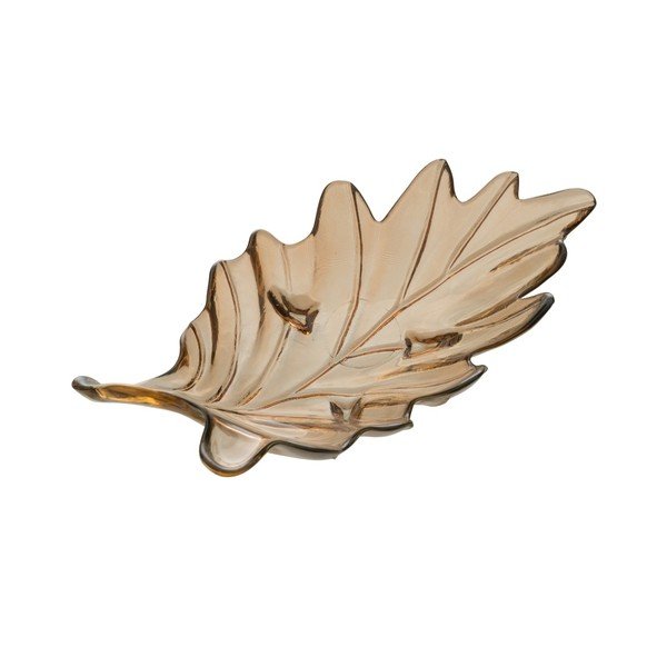 Steklen dekorativni pladenj 19,5x35 cm Leaf – Ixia