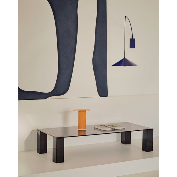 Temno siva steklena mizica 60x140 cm Adularia – Kave Home-image-1