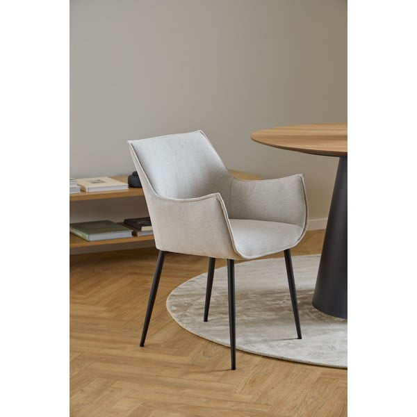 Kremno bel oblazinjen jedilni stol Bonita – Actona-image-2