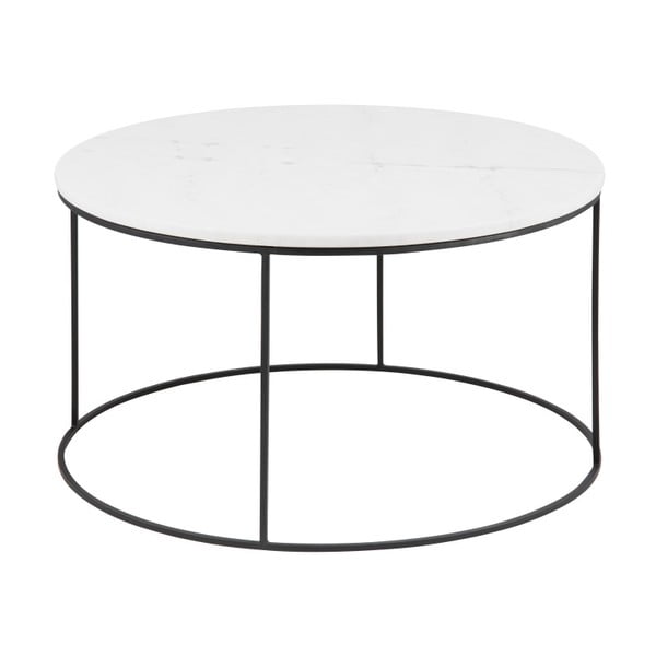 Klubska miza s ploščo iz marmorja Actona Bolton, ø 80 cm