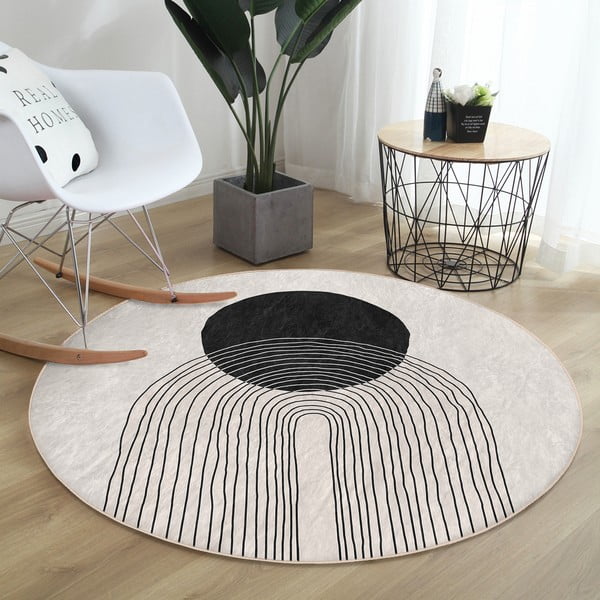Kremno bela pralna okrogla preproga ø 80 cm Comfort – Mila Home-image-3
