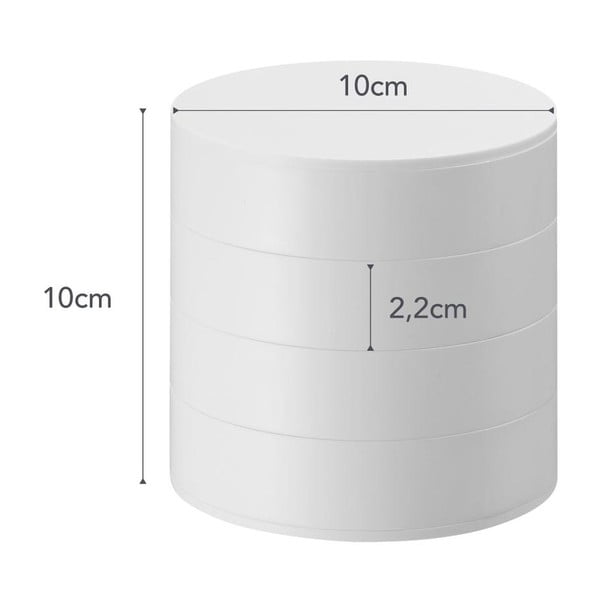 Bela škatlica za nakit YAMAZAKI Tower, ⌀ 10 cm-image-4