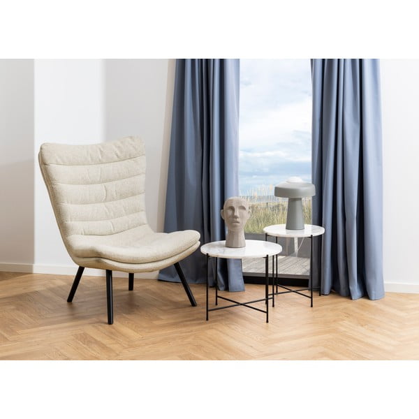 Okrogla stranska mizica z marmorno mizno ploščo ø 42 cm Avila – Actona-image-1