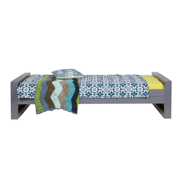 Siva postelja 90x200 cm Dennis – WOOOD-image-1