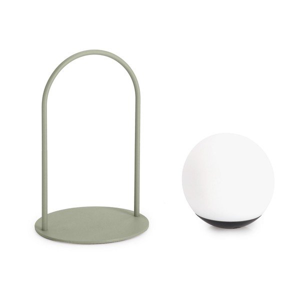 Zelena LED zatemnitvena namizna svetilka s plastičnim senčilom (višina 21 cm) Pansy – Bizzotto-image-3