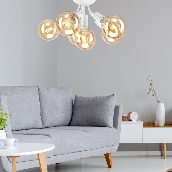 Bela stropna svetilka brez senčnika Viggo – LAMKUR-image-1