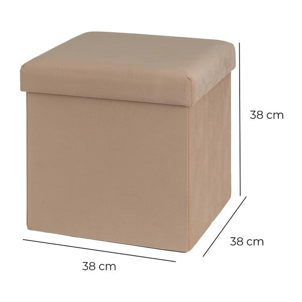 Svetlo rjav žameten tabure Estela – Casa Selección-image-3