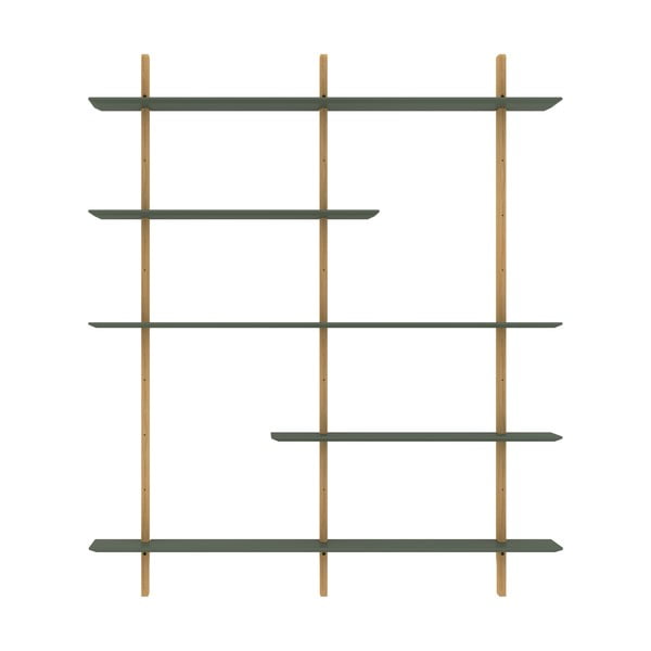 Zelen sistem modularnih polic v hrastovem dekorju 162x190 cm Bridge – Tenzo