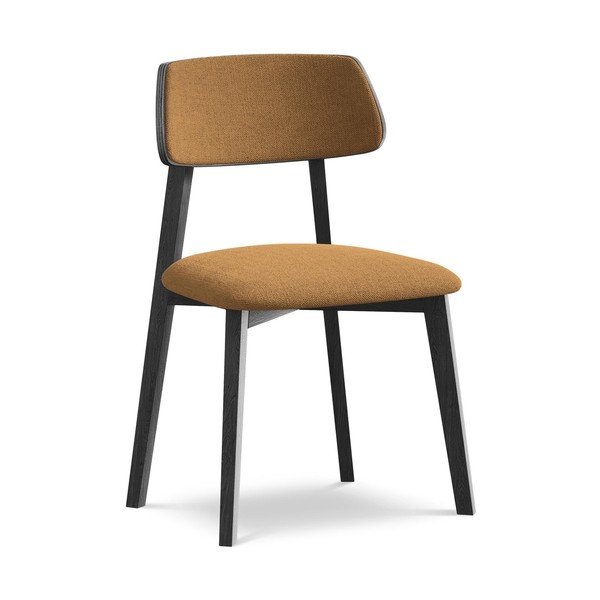 Jedilni stol iz masivnega lesa v barvi terakote Niu – Makamii