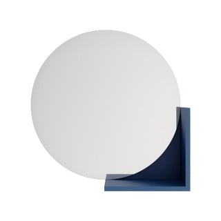 Stensko ogledalo s temno modro polico Skandica Lucija, ø 60 cm