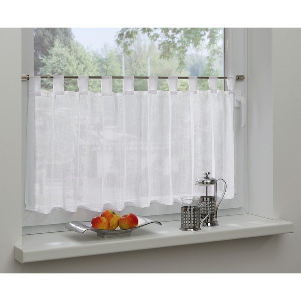 Bela prosojna zavesa  48x140 cm - Gardinia-image-1