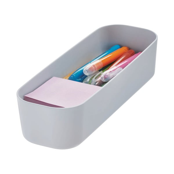 Siva škatla za shranjevanje iDesign Eco Bin, 27,43 x 9,14 cm