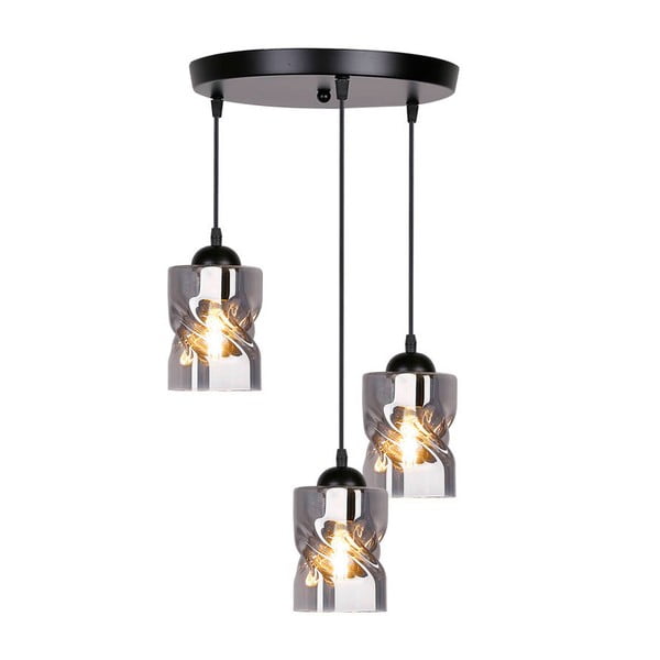 Črna viseča svetilka s steklenim senčnikom Felis - Candellux Lighting-image-2