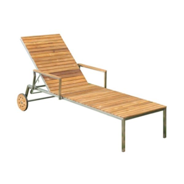 Rjav kovinski vrtni ležalnik Denver – Garden Pleasure-image-1