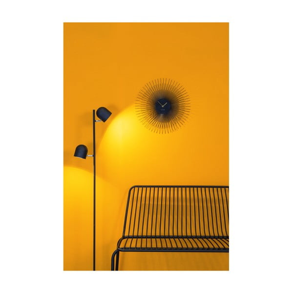 Črna stenska ura Karlsson Peony, ø 45 cm-image-1