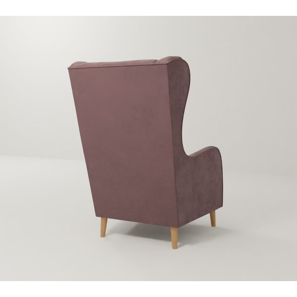 Rožnat žameten fotelj z naslonom Carole – Ropez-image-2