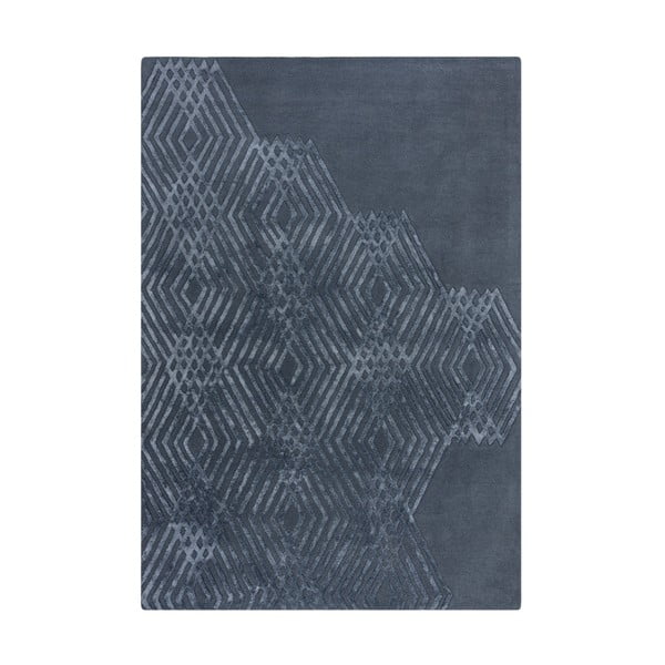 Modra volnena preproga Flair Rugs Diamonds, 160 x 230 cm