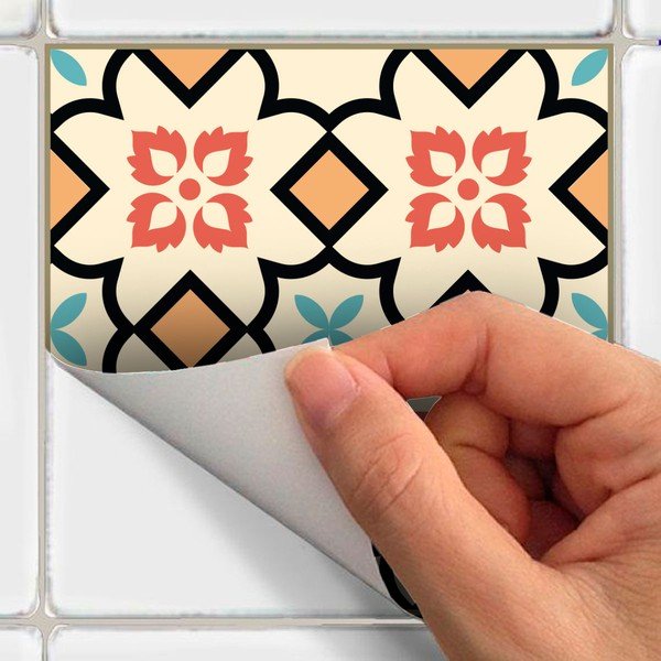 Komplet 24 stenskih nalepk Ambiance Azulejos Sofiana, 15 x 15 cm-image-1
