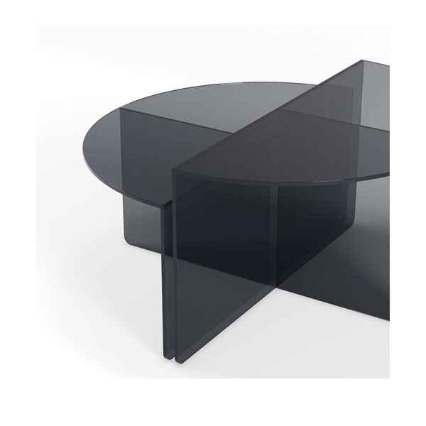 Sive steklene okrogle mizice v kompletu 2 ks ø 80 cm Velta – MOME-image-4