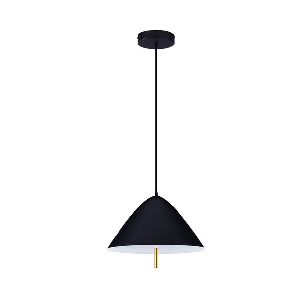 Mat črna kovinska LED viseča svetilka s kovinskim senčilom ø 40 cm Oros – Nova Luce